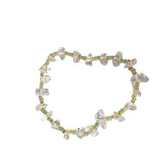 Boho Chic Gemstone Bracelet Irregular Clear Stones Colorful Beads Jewelry